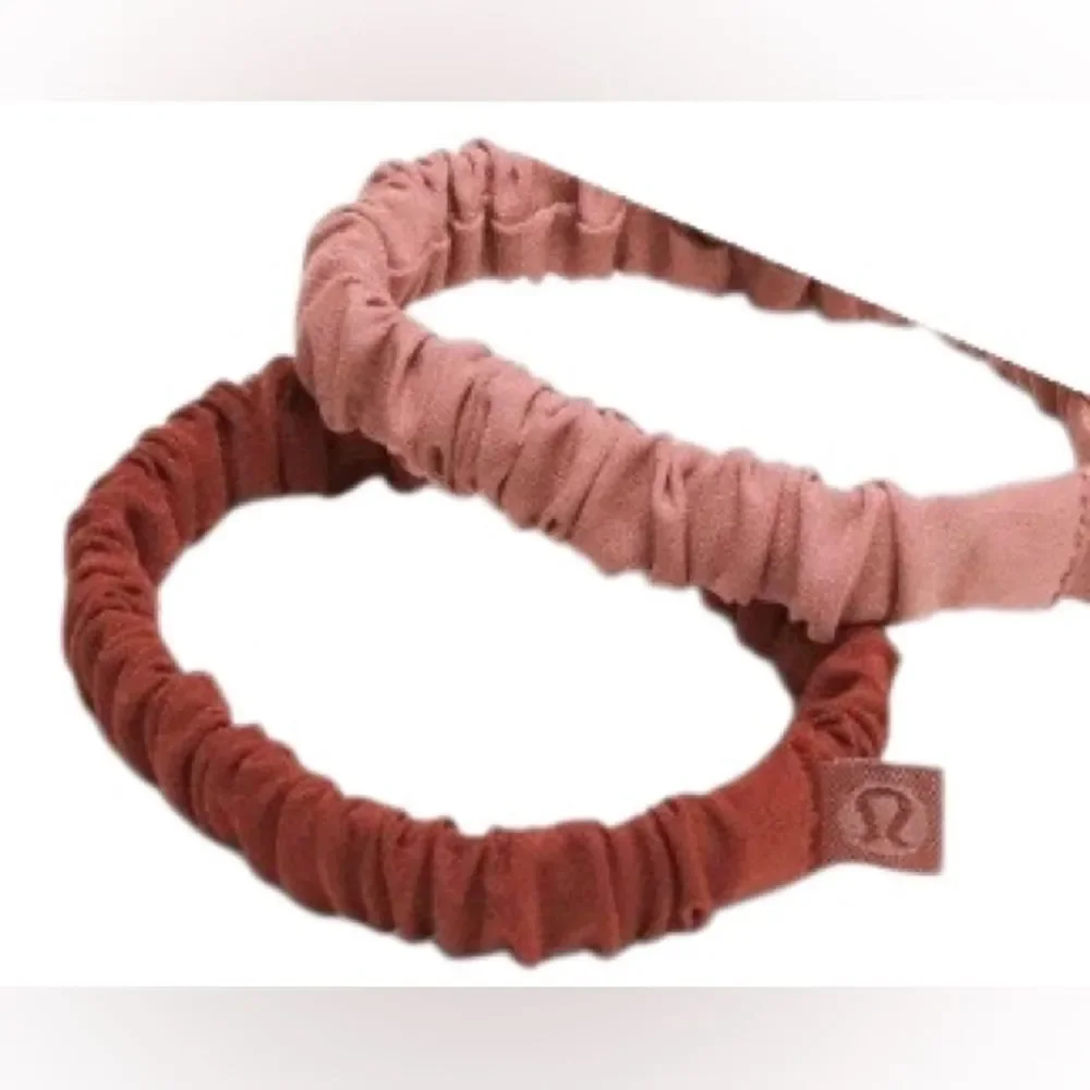 2 NWOT Lululemon Skinny Scrunchie: Red Dust and Rockwood